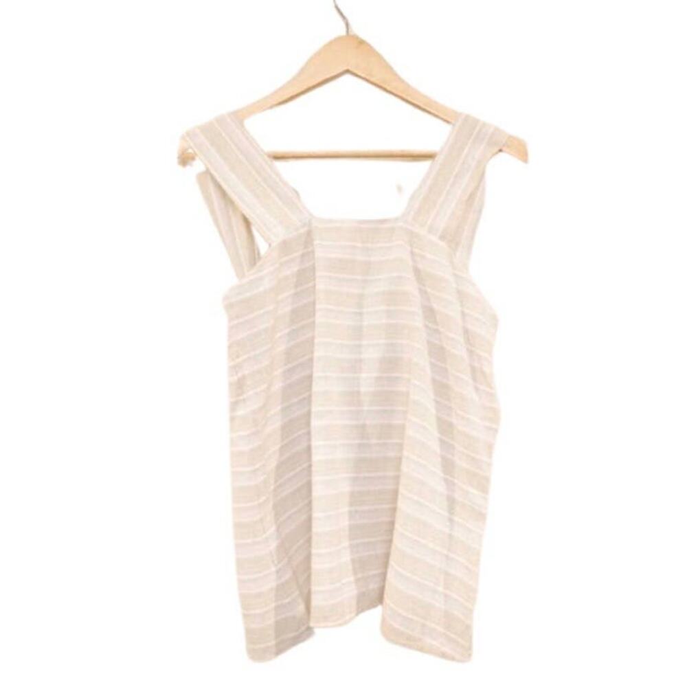 Linen Lux striped print top with back knot